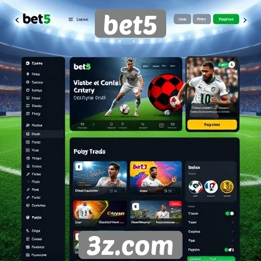 Interface do usuário do Bet5 é intuitiva e moderna